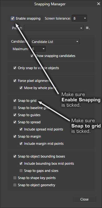 Affinity Photo: Set Grid Snap Affinity Photo: Set Grid Snap