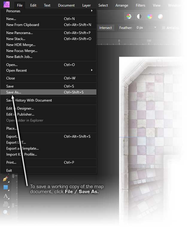 Affinity Photo: Saving a working copy. Affinity Photo: Saving a working copy.