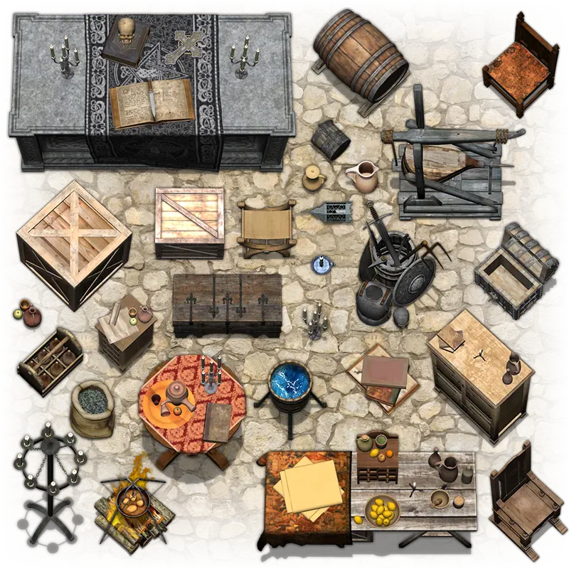Sample art of the Fantasy Furniture II Props and Objects